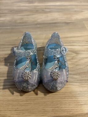 Mini Melissa Kids' Frozen Elsa Glitter Jelly Shoes - Light Blue